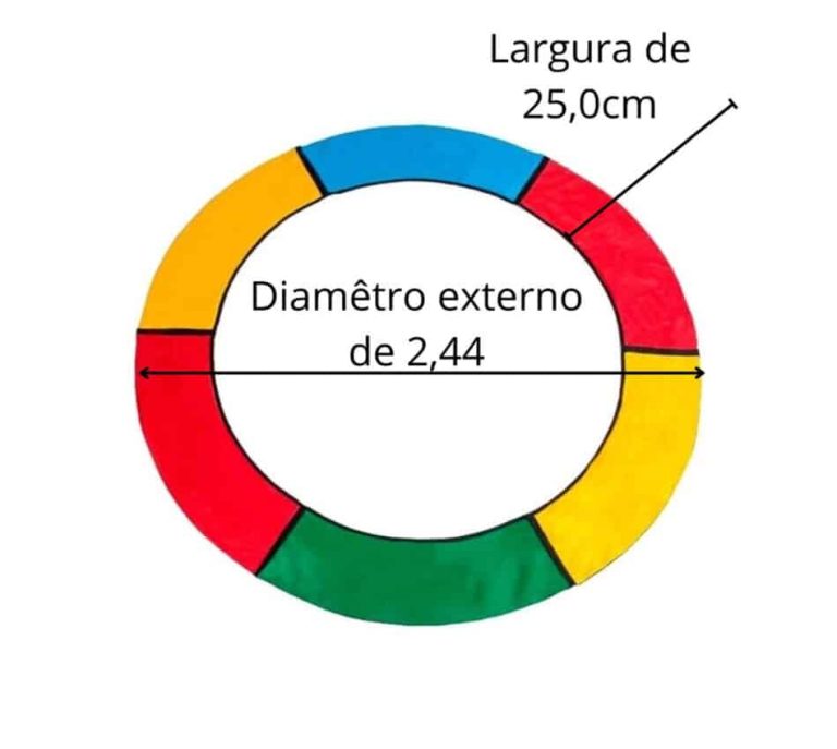 kit rede protetor cama elastica 2.44m